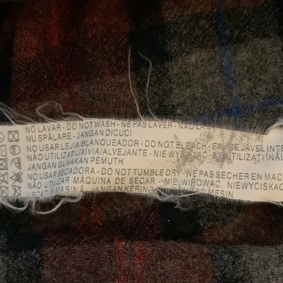 Zara Plaid Wool Long Sleeve V-Neck Top Size XS - Picture 7 of 8